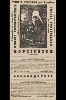 Cyrk T. Sidolego pod Zamkiem w poniedziałek dnia 4 lutego 1878 : Kopciuszek