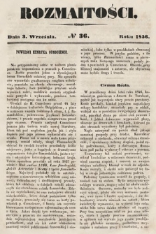 Rozmaitości : pismo dodatkowe do Gazety Lwowskiej. 1856, nr 36