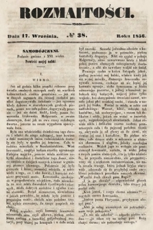 Rozmaitości : pismo dodatkowe do Gazety Lwowskiej. 1856, nr 38