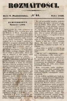 Rozmaitości : pismo dodatkowe do Gazety Lwowskiej. 1856, nr 41