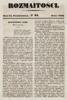 Rozmaitości : pismo dodatkowe do Gazety Lwowskiej. 1856, nr 42