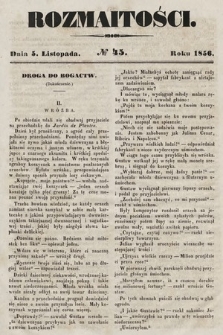 Rozmaitości : pismo dodatkowe do Gazety Lwowskiej. 1856, nr 45