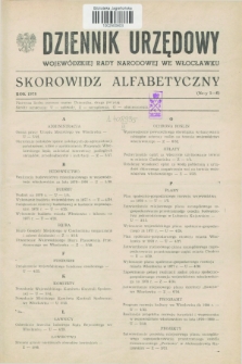 Dziennik Urzędowy Wojewódzkiej Rady Narodowej we Włocławku. 1978, Skorowidz alfabetyczny. Rok 1978