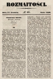 Rozmaitości : pismo dodatkowe do Gazety Lwowskiej. 1856, nr 51