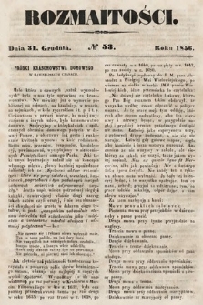 Rozmaitości : pismo dodatkowe do Gazety Lwowskiej. 1856, nr 53