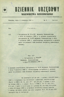 Dziennik Urzędowy Województwa Rzeszowskiego. 1989, nr 9 (11 sierpnia)