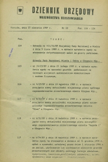 Dziennik Urzędowy Województwa Rzeszowskiego. 1989, nr 10 (25 sierpnia)