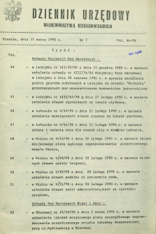 Dziennik Urzędowy Województwa Rzeszowskiego. 1990, nr 7 (15 marca)