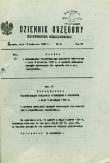 Dziennik Urzędowy Województwa Rzeszowskiego. 1990, nr 8 (12 kwietnia)