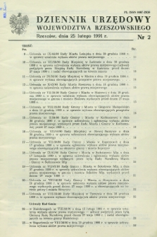 Dziennik Urzędowy Województwa Rzeszowskiego. 1991, nr 2 (25 lutego)