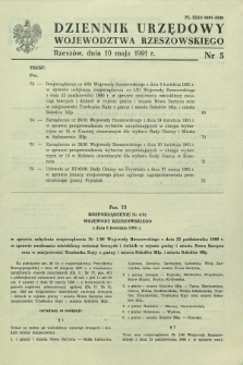 Dziennik Urzędowy Województwa Rzeszowskiego. 1991, nr 5 (10 maja)