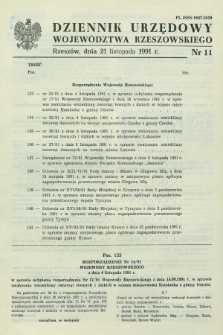 Dziennik Urzędowy Województwa Rzeszowskiego. 1991, nr 11 (21 listopada)