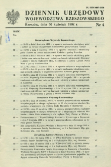 Dziennik Urzędowy Województwa Rzeszowskiego. 1992, nr 4 (30 kwietnia)