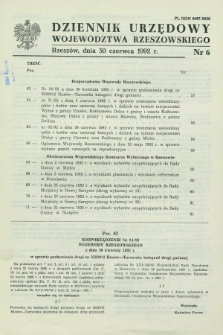 Dziennik Urzędowy Województwa Rzeszowskiego. 1992, nr 6 (30 czerwca)