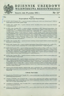 Dziennik Urzędowy Województwa Rzeszowskiego. 1992, nr 11 (30 grudnia)