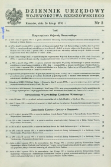 Dziennik Urzędowy Województwa Rzeszowskiego. 1993, nr 2 (26 lutego)