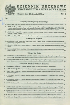 Dziennik Urzędowy Województwa Rzeszowskiego. 1993, nr 7 (20 sierpnia)