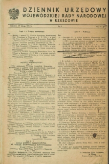 Dziennik Urzędowy Wojewódzkiej Rady Narodowej w Rzeszowie. 1954, nr 2 (27 lutego)