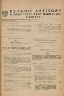 Dziennik Urzędowy Wojewódzkiej Rady Narodowej w Rzeszowie. 1957, nr 5 (29 czerwca)