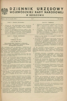 Dziennik Urzędowy Wojewódzkiej Rady Narodowej w Rzeszowie. 1957, nr 7 (31 sierpnia)