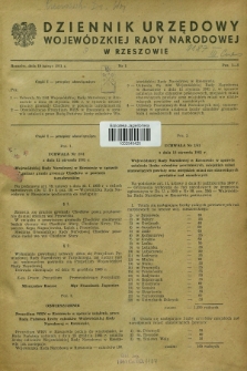 Dziennik Urzędowy Wojewódzkiej Rady Narodowej w Rzeszowie. 1961, nr 1 (10 lutego)