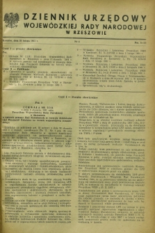 Dziennik Urzędowy Wojewódzkiej Rady Narodowej w Rzeszowie. 1961, nr 2 (22 lutego)