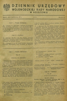 Dziennik Urzędowy Wojewódzkiej Rady Narodowej w Rzeszowie. 1961, nr 10 (19 października)
