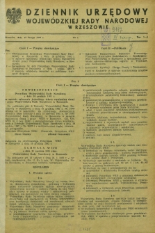 Dziennik Urzędowy Wojewódzkiej Rady Narodowej w Rzeszowie. 1963, nr 1 (16 lutego)