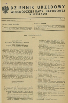 Dziennik Urzędowy Wojewódzkiej Rady Narodowej w Rzeszowie. 1964, nr 2 (1 lutego)
