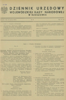 Dziennik Urzędowy Wojewódzkiej Rady Narodowej w Rzeszowie. 1964, nr 10 (30 czerwca)
