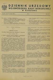 Dziennik Urzędowy Wojewódzkiej Rady Narodowej w Rzeszowie. 1965, nr 1 (30 stycznia)