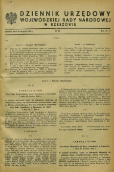 Dziennik Urzędowy Wojewódzkiej Rady Narodowej w Rzeszowie. 1969, nr 10 (30 sierpnia)