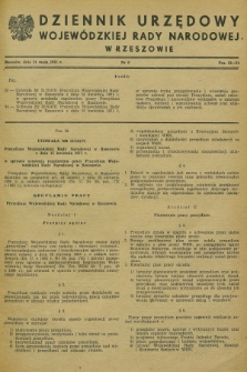 Dziennik Urzędowy Wojewódzkiej Rady Narodowej w Rzeszowie. 1971, nr 6 (31 maja)