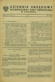 Dziennik Urzędowy Wojewódzkiej Rady Narodowej w Rzeszowie. 1972, nr 11 (31 lipca)