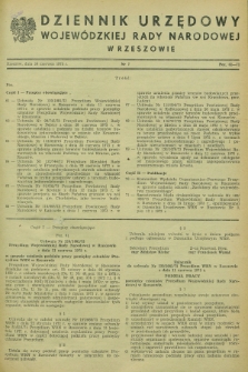 Dziennik Urzędowy Wojewódzkiej Rady Narodowej w Rzeszowie. 1973, nr 7 (30 czerwca)