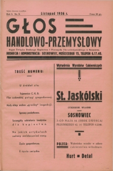 Głos Handlowo - Przemysłowy : organ Związku Drobnego Kupiectwa i Przemysłu Chrześcijańskiego w Sosnowcu. R.1, nr 3 (listopad 1936)