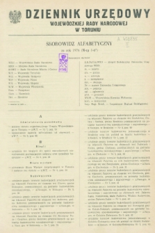 Dziennik Urzędowy Wojewódzkiej Rady Narodowej w Toruniu. 1976, Skorowidz alfabetyczny