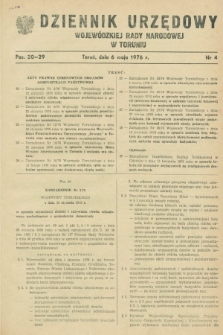 Dziennik Urzędowy Wojewódzkiej Rady Narodowej w Toruniu. 1976, nr 4 (6 maja)