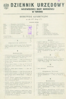 Dziennik Urzędowy Wojewódzkiej Rady Narodowej w Toruniu. 1977, Skorowidz alfabetyczny