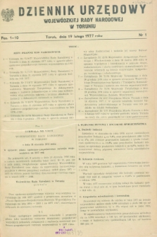 Dziennik Urzędowy Wojewódzkiej Rady Narodowej w Toruniu. 1977, nr 1 (19 lutego)