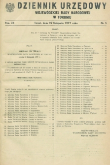 Dziennik Urzędowy Wojewódzkiej Rady Narodowej w Toruniu. 1977, nr 5 (22 listopada)