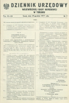 Dziennik Urzędowy Wojewódzkiej Rady Narodowej w Toruniu. 1977, nr 7 (29 grudnia)