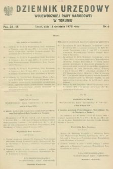 Dziennik Urzędowy Wojewódzkiej Rady Narodowej w Toruniu. 1978, nr 6 (15 września)