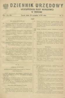 Dziennik Urzędowy Wojewódzkiej Rady Narodowej w Toruniu. 1979, nr 4 (29 sierpnia)