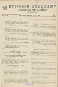 Dziennik Urzędowy Wojewódzkiej Rady Narodowej w Toruniu. 1980, nr 1 (15 marca)