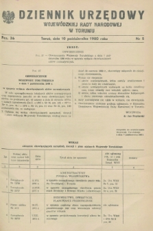 Dziennik Urzędowy Wojewódzkiej Rady Narodowej w Toruniu. 1980, nr 5 (10 października)