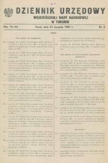 Dziennik Urzędowy Wojewódzkiej Rady Narodowej w Toruniu. 1981, nr 2 (24 sierpnia)