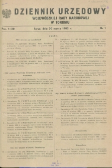 Dziennik Urzędowy Wojewódzkiej Rady Narodowej w Toruniu. 1982, nr 1 (30 marca)