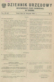 Dziennik Urzędowy Wojewódzkiej Rady Narodowej w Toruniu. 1982, nr 3 (26 listopada)