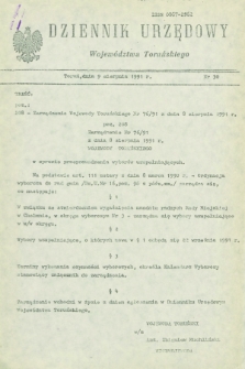 Dziennik Urzędowy Województwa Toruńskiego. 1991, nr 30 (9 sierpnia)